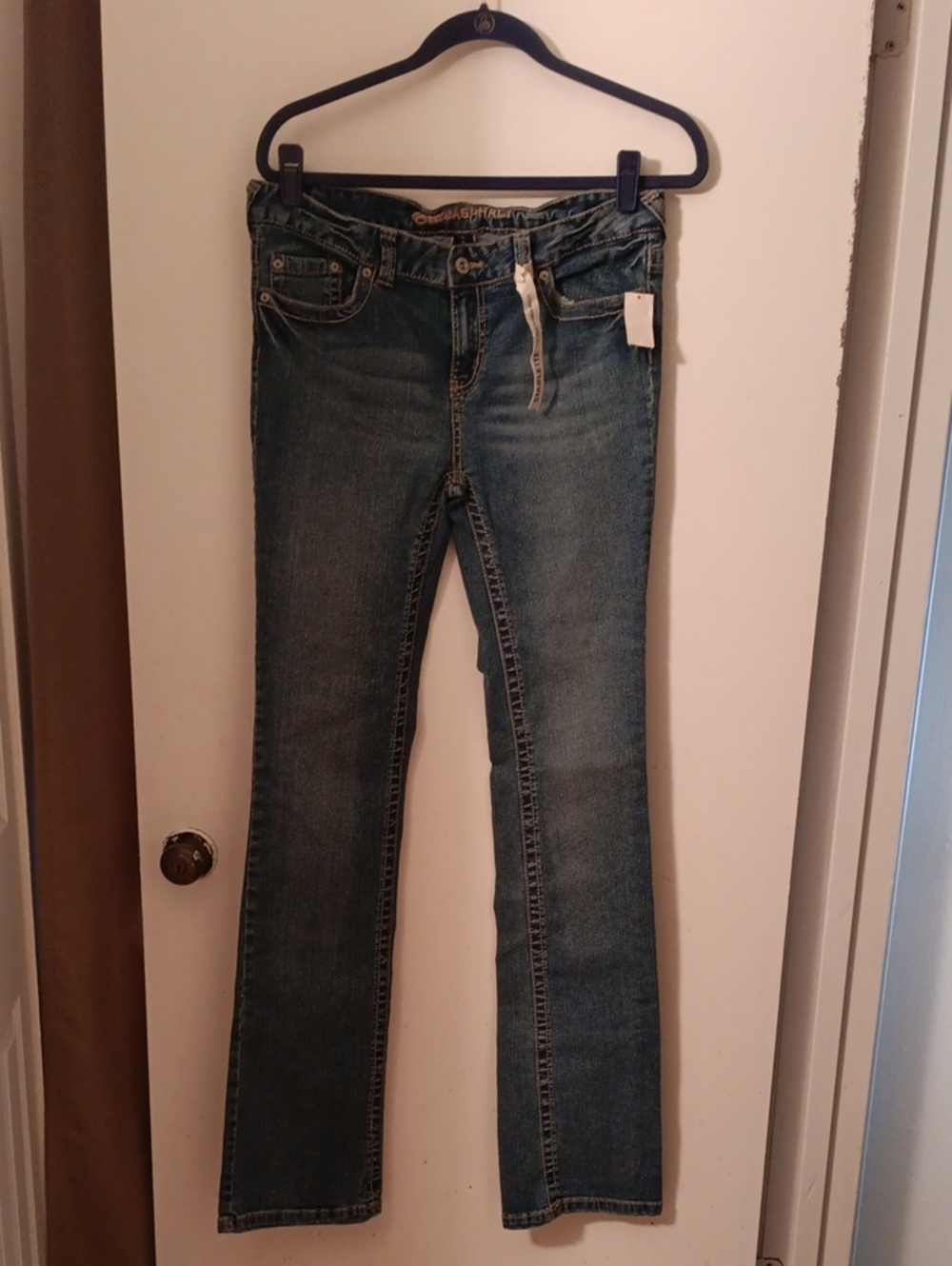 Vintage Blue Asphalt Denim Jeans -Skinny Mid Rise Bootcut